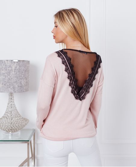 FINE LACE SWEATER 9091 PINK