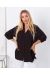 CAMISA DE ENCAJE CON LENTEJUELAS 9261 NEGRO