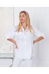 CAMICIA IN PIZZO CON PAILLETTES 9261 BIANCO