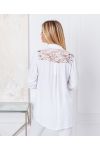 CAMICIA IN PIZZO CON PAILLETTES 9261 BIANCO