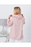 PULLOVER CON CAPPUCCIO QUEEN 9628 ROSA