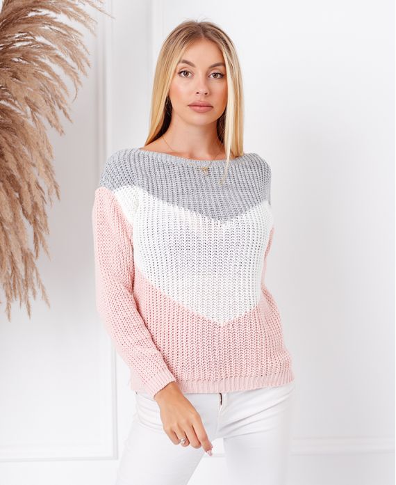 PULLOVER 3 COLORI 2589 ROSA