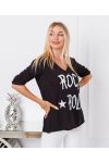 T-SHIRT COTTON ROCK N ROLL 6661 ZWART