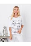 TOP FLUIDO AFFOLLAMENTO SCRITTURA 19277 BIANCO