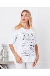 TOP FLUIDO AFFOLLAMENTO SCRITTURA 19277 BIANCO