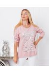 TOP FLUIDO AFFOLLAMENTO SCRITTURA 19277 ROSA