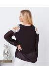 TUNIC SHOULDERS LACE 9263 BLACK