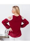 TUNIC SHOULDERS LACE 9263 BURGUNDY