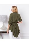 TUNIC LONG FLOWING BUCKLE 9632 MILITARY GREEN