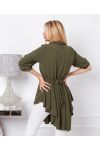 TUNIC LONG FLOWING BUCKLE 9632 MILITARY GREEN