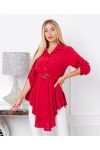 TUNIC LONG FLOWING BUCKLE 9632 RED