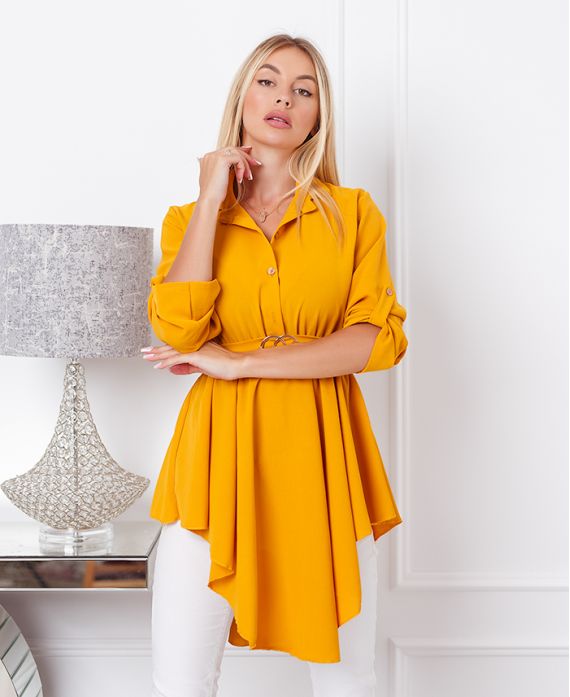 TUNIC LONG FLUID BUCKLE 9632 MUSTARD