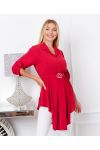 TUNIC LONG FLOWING BUCKLE 9632 RED