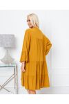 KLEID OVERSIZE FLÜSSIGKEIT 9535 SENF