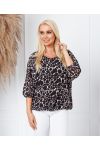 TUNIQUE VOILAGE DOUBLEE 3680 LEOPARD NOIR