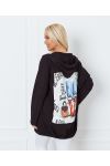 FANCY BACK HOODED JACKET 8985 ZWART