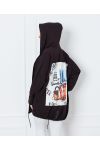 FANCY BACK HOODED JACKET 8985 ZWART