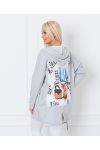 CHAQUETA CON CAPUCHA FANCY BACK 8985 GRIS