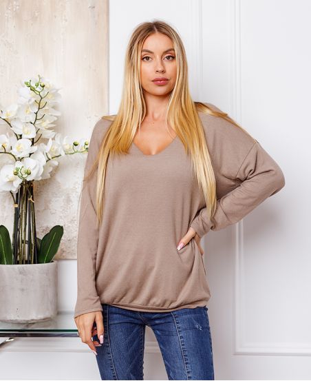 FIJNE SWEATER DETAILS SILVER TAUPE 21283