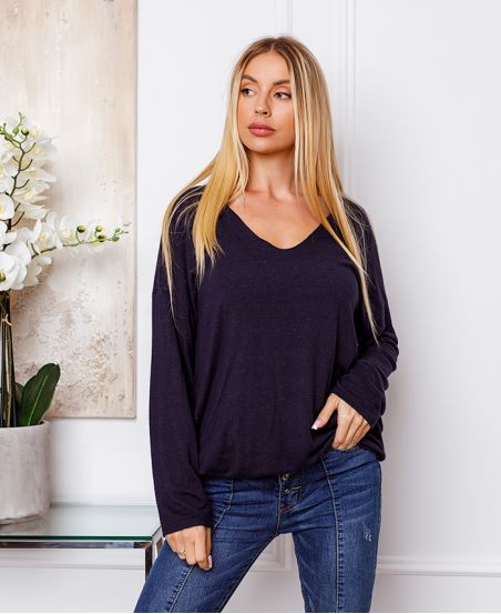 FINE SWEATER DETAILS SILVER NAVY BLUE 21283