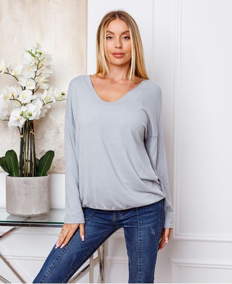 FINE SWEATER DETAILS SILVERY LIGHT GREY 21283