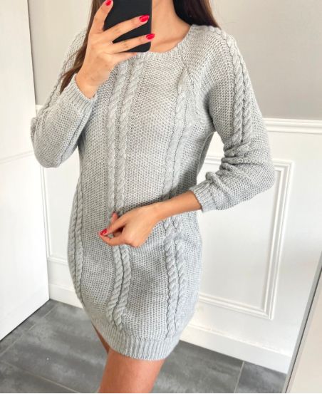 PULLOVER KLEID GRAU 06