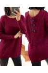 PULLOVER INDIETRO CON PICCOLI NODI 802 BORGOGNA