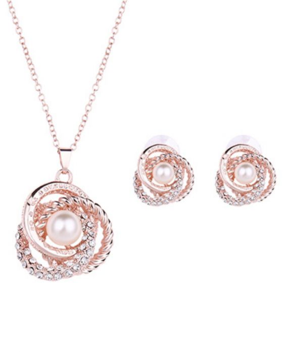 SCHMUCK-SET SCHMÜCKT PERLE ROSE GOLD