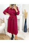 ROBE LONGUE A BOUTONS 1908 BORDEAUX