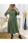 LONG DRESS WITH BUTTONS 1908 MILITARY GREEN